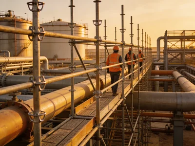 Cuplock scaffolding at oil refinery in Oman