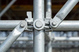 Ringlock scaffolding rosette connection system